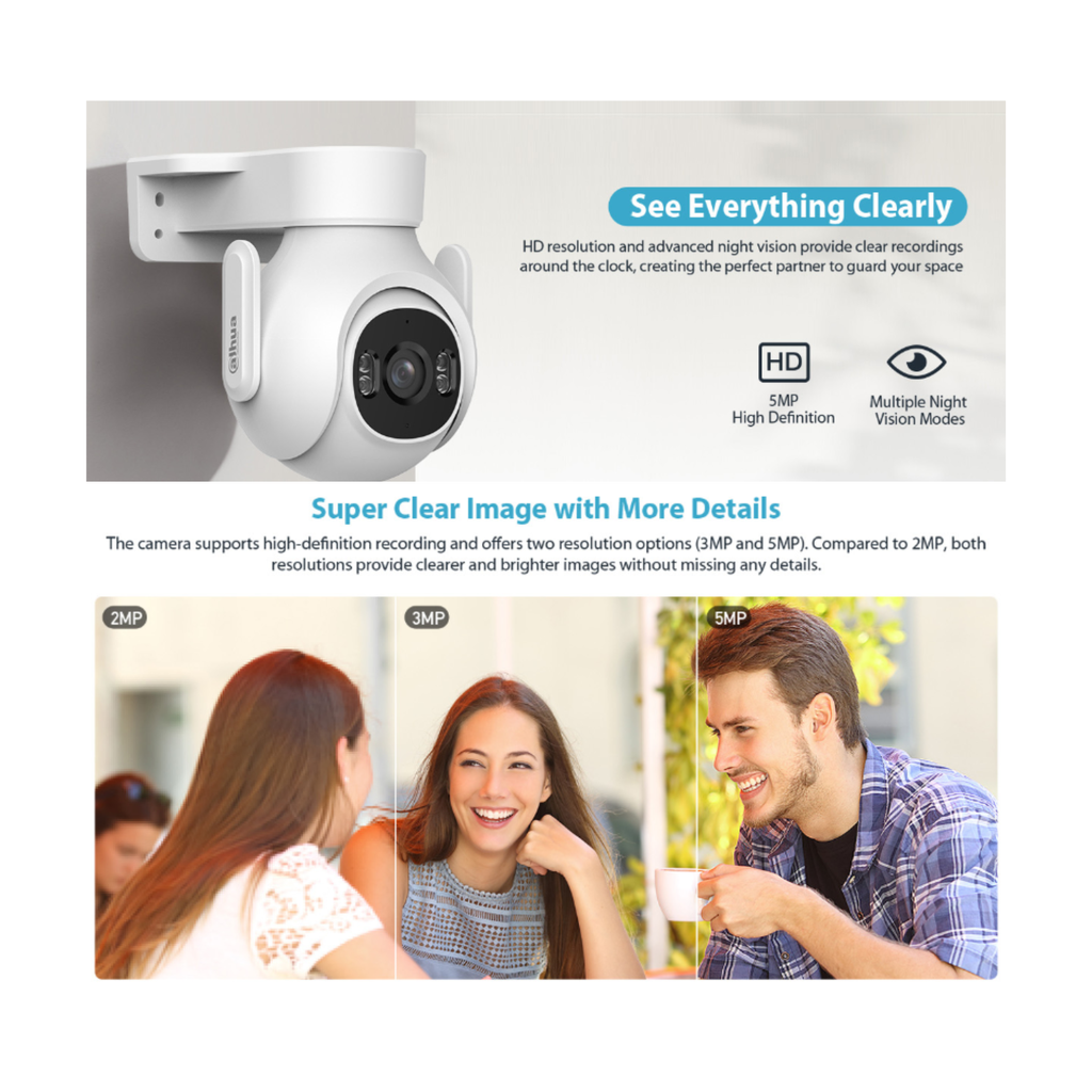 CAMARA IP WIFI "PICOO B1" 5MP TIOC *SMART DUAL LIGHT *VISION 360° *DETEC. HUMANOS Y VEHICULOS IA *AUTO TRACKING *WIFI 6 *IP66 *SLOT MICRO SD HASTA 256GB - Imagen 2