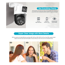 CAMARA IP WIFI 5X5MP DOBLE LENTE TIPO PT **DETECCIÓN DUAL *CONTROL DE RONDA *SIRENA Y LUZ DE ALARMA *DETEC. PERSONAS Y VEHICULOS IA *IP66 *MICRO SD HASTA 256GB - Imagen 4