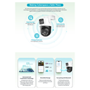 CAMARA IP WIFI 5X5MP DOBLE LENTE TIPO PT **DETECCIÓN DUAL *CONTROL DE RONDA *SIRENA Y LUZ DE ALARMA *DETEC. PERSONAS Y VEHICULOS IA *IP66 *MICRO SD HASTA 256GB - Imagen 7