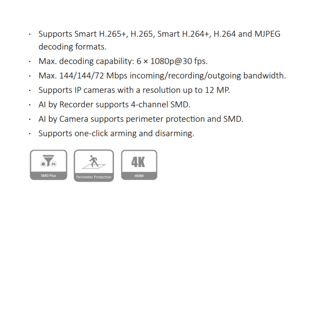 GRABADOR IP DE 16 CANALES 4K *SOPORTA CAMARAS IP HASTA 12MP *PROTEC. PERIMETRAL *SMD PLUS *AUDIO 1I/IO *SOPORTA 1 HDD HASTA 20TB *2 USB, 1 HDMI, 1 VGA, 1 RJ45 - Imagen 1