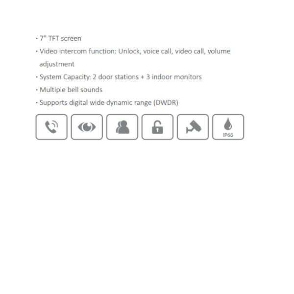 KIT DE VIDEO PORTERO ANALOGICO *MONITOR VTH1020J DE 7" TFT TOUCH *CAPACIDAD 2 FRENTE DE CALLE + 3 MONITORES *SOPORTA DWDR *FRENTE DE CALLE VTO1000J *PC + ABS - Imagen 1
