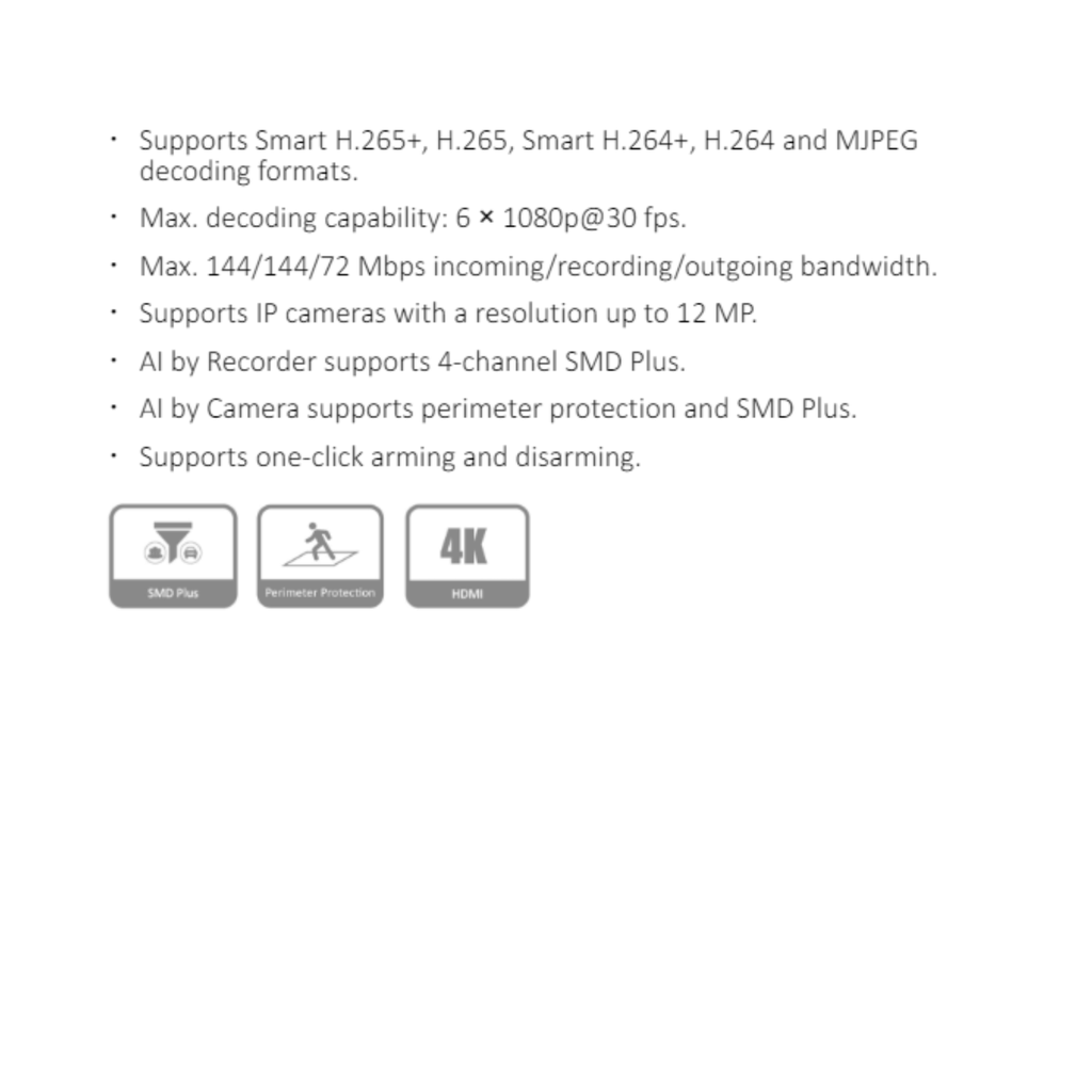 GRABADOR IP 16CH *SOPORTA CAMARAS IP HASTA 12MP *4CH SMD PLUS *SOPORTA PROTECCIÓN PERIMETRAL *1 HDMI, 1 VGA *AUDIO 1I/1O *SOPORTA 2 HDD HASTA 20TB *2 USB - Imagen 1