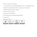 ROUTER DAHIA AX1500 *VELOCIDAD WIRELESS 1.5 Gbps *STANDAR IEEE 802.11 b/g/n/ac/ax *CONTROL PARENTAL *MU-MIMO BIDIRECCIONAL *WPA/WPA2/WPA3 *WIFI PARA INVITADOS - Imagen 1