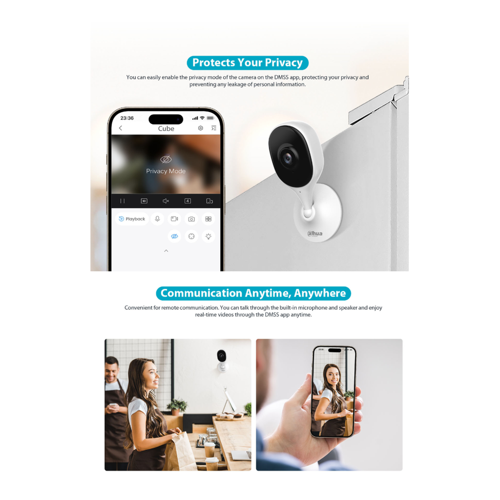 CAMARA IP WIFI CUBE C1 5MP *PARA INTERIORES *DETEC. HUMANOS IA *DETEC. MASCOTAS *AUDIO BIDIRECCIONAL *WIFI 6 *PAREO POR BLUETOOTH *SLOT MICRO SD HASTA 256GB - Imagen 3