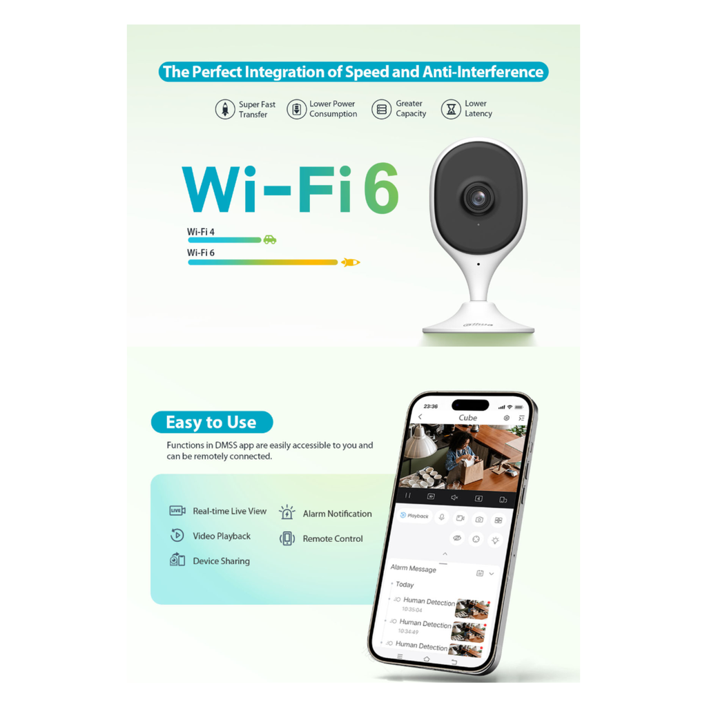 CAMARA IP WIFI CUBE C1 5MP *PARA INTERIORES *DETEC. HUMANOS IA *DETEC. MASCOTAS *AUDIO BIDIRECCIONAL *WIFI 6 *PAREO POR BLUETOOTH *SLOT MICRO SD HASTA 256GB - Imagen 4