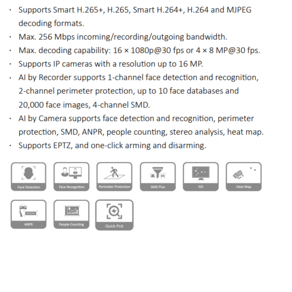 GRABADOR IP DE 32 CH WIZSENSE *SOPORTA 8HDD HASTA 20TB *REC. Y DETEC. FACIAL *PROTEC. PERIMETRAL *IVS *MAPA DE CALOR *ANPR, CONTEO DE PERSONAS *1 RS232, 1 RS485 - Imagen 1