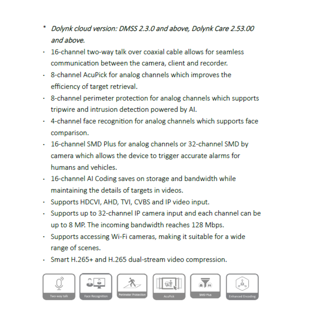RABADOR PENTAHIBRIDO DE 16CH 4K *AUDIO BIDIRECCIONAL *SOPORTA 32CH IP HASTA 8MP *REC. FACIAL *PROTEC. PERIMETRAL *ACUPICK *SMD PLUS *SOPORTA HDD HASTA 16TB - Imagen 1