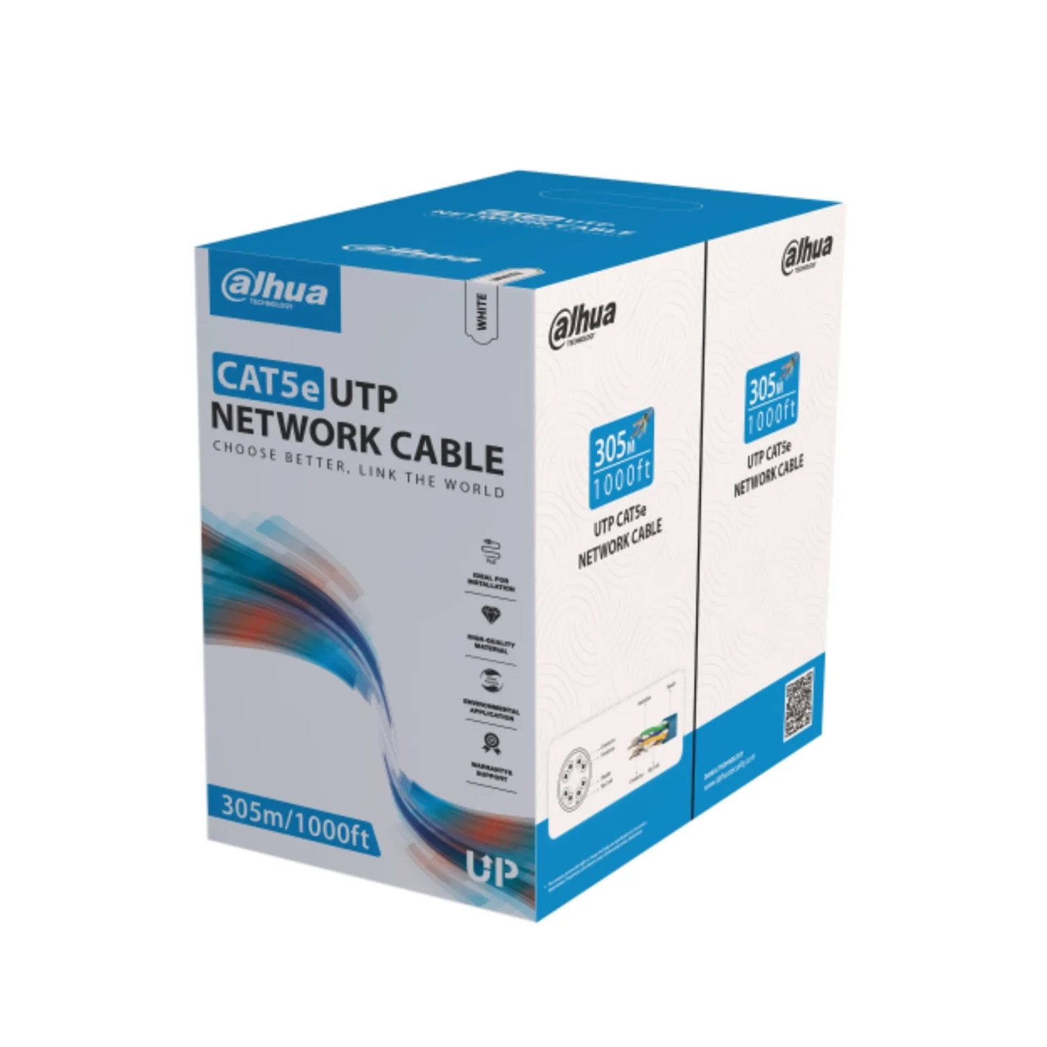 CABLE UTP CAT 5E 100% COBRE *305MTS *COLOR BLANCO *IMPEDANCIA 100 O ± 15 O - Imagen 1