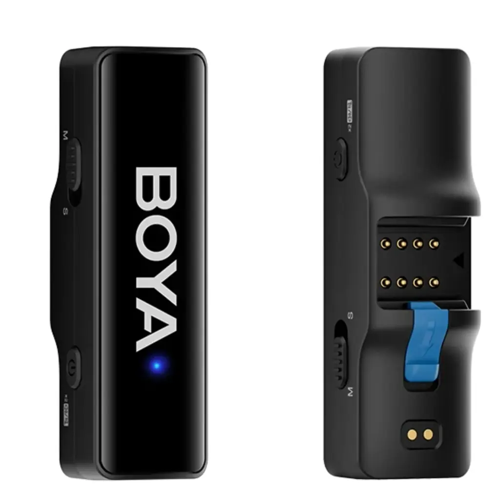 MICROFONO INALAMBRICO 3 EN 1*DOBLE CANAL 2.4GHz*ALCANCE 300M EN CAMPO ABIERTO*USB-C,LIGHTNING,TRS 3.5mm*BATERIA TX 30HR/RX 6HR*ESTUCHE CARGADOR BOYA BOYALINK V2.0 - Imagen 3