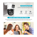 CAMARA IP WIFI 3X3 MP DOBLE LENTE TIPO PT *DETECCIÓN DUAL *CONTROL DE RONDA *SIRENA Y LUZ DE ALARMA *DETEC. PERSONAS Y VEHICULOS IA *IP66 *MICRO SD HASTA 256GB - Imagen 2