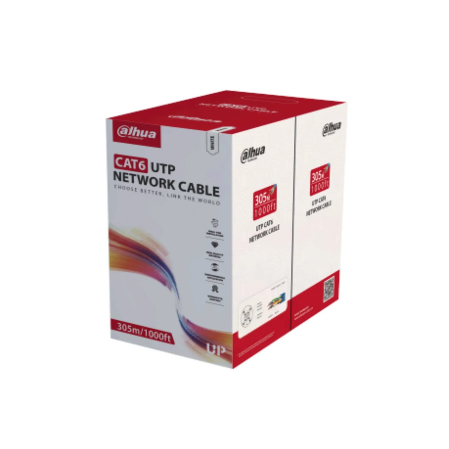 [DH-PFM920I-6UN-C-white] CABLE UTP CAT 6UN 305 METROS *100% COBRE *VAINA =13,5 MPa, AISLAMIENTO =16*POE A LARGA DISTANCIA *COLOR BLANCO * REV EXT PVC *CERTIFICACION CE, CPR, ECA FLAME