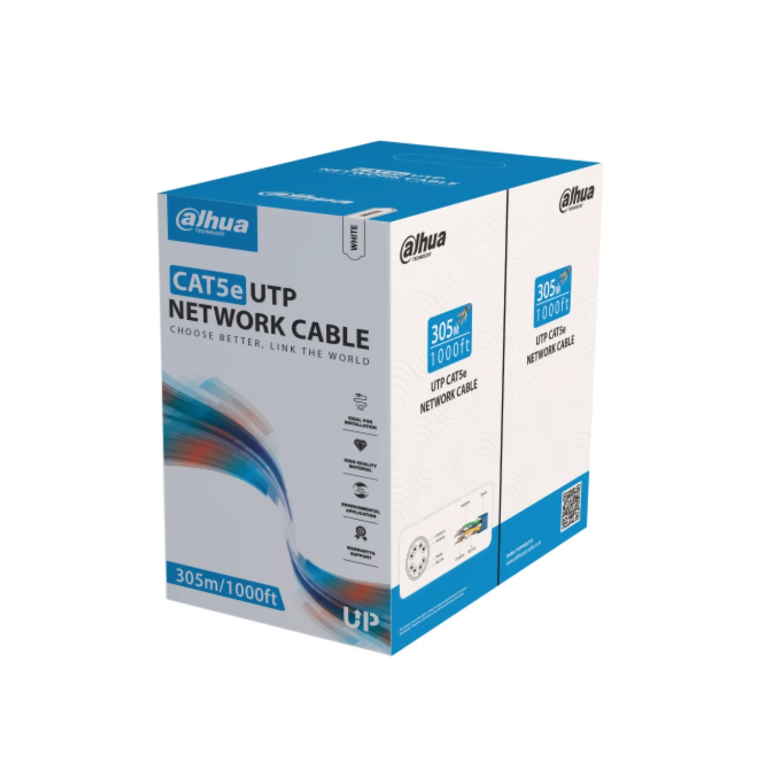 CABLE UTP CAT 5E 100% COBRE *305MTS *COLOR BLANCO *IMPEDANCIA 100 O ± 15 O