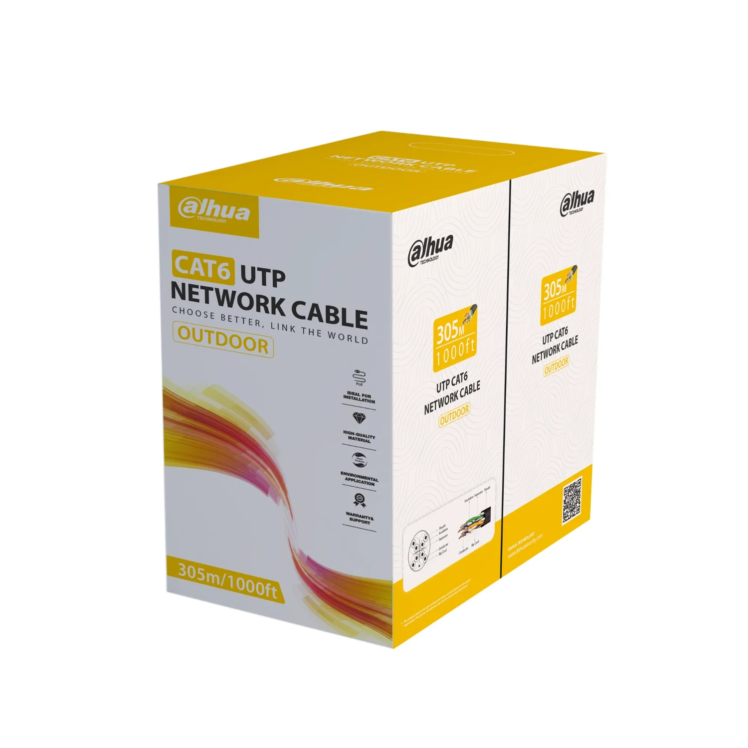 CABLE UTP CAT6 EXTERIORES 100% COBRE *COLOR NEGRO *24AWG