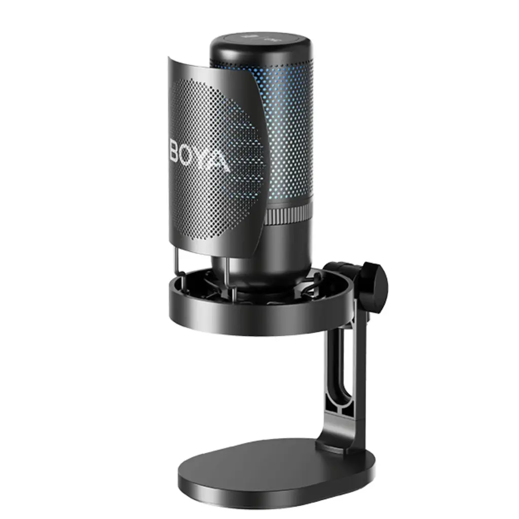 [BOYA K3-02] MICROFONO USB DE CONDENSADOR RGB*CALIDAD HIFI 48KHz/24bits*CANCELACION DE RUIDO CON UN TOQUE*3 PATRONES POLARES*ILUMINACION RGB CON 3 EFECTOS*MONITOREO TRS 3,5m