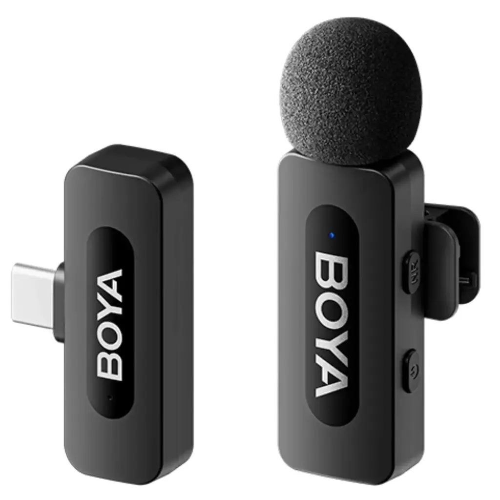 [BY-V10 V2.0] MICROFONO INALAMBRICO ULTRA COMPACTO*CONECTOR USB-C*MIC OMNIDIRECCIONAL 360°*CANCELACION DE RUIDO*ALCANCE 50MTS*