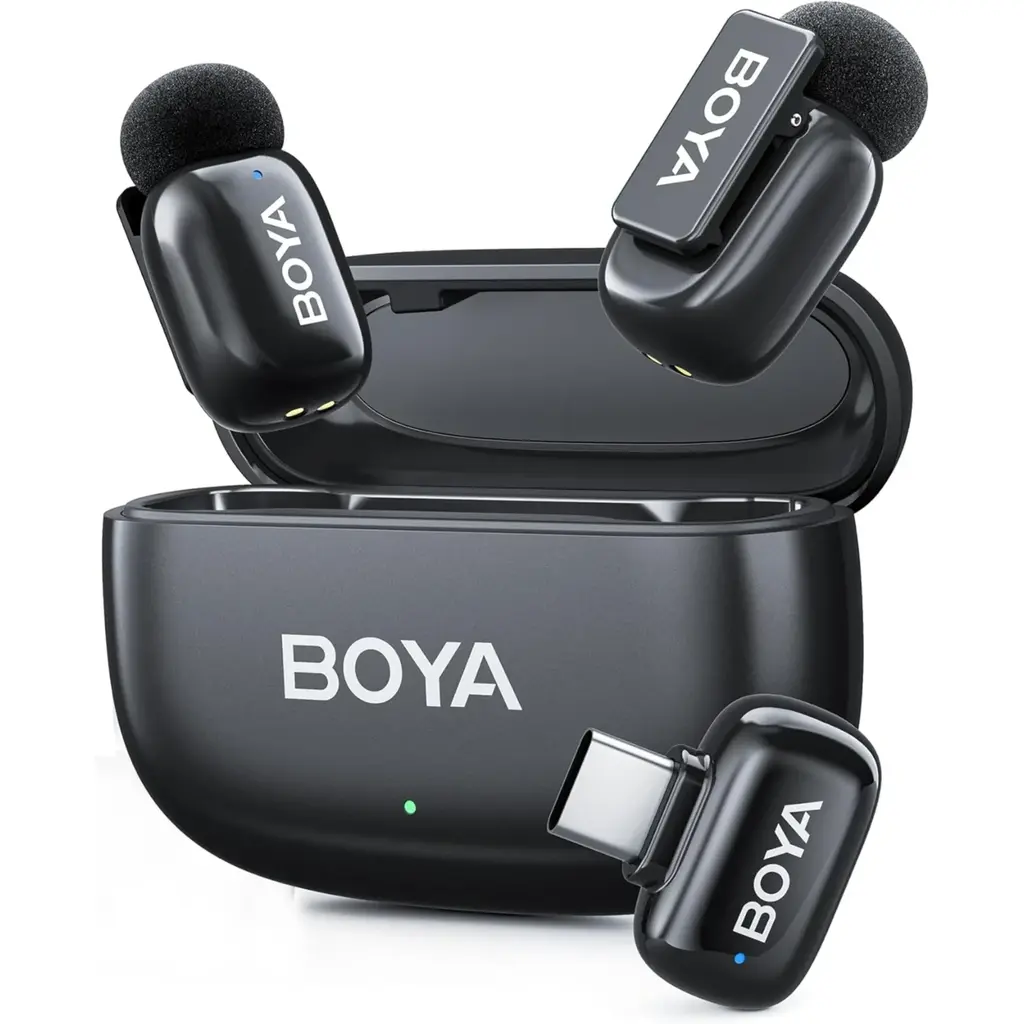 [BOYA mini 2-02] MINI MICROFONO INALAMBRICO DUAL*USB-C*PESO 5g ULTRA LIGERO*NC CON IA*AUDIO PROFESIONAL*ALTA TOLERANCIA SONORA 120dB SPL*SAFE TRACK*ALCANCE 100M*6H BATERIA
