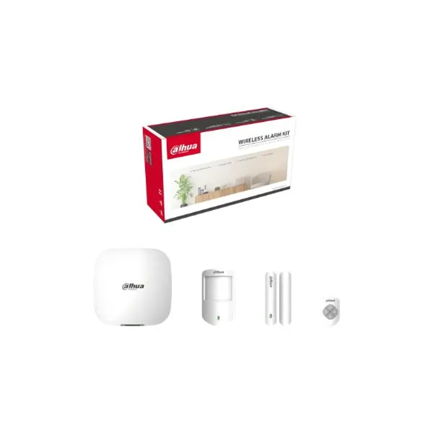 KIT DE ALARMA DAHUA *SOPORTA 150 DISPOSITIVOS PERIFERICOS INALAMBRICOS *ANR *ALRMA DE EMERGENCIA SOS *1 HUB, 1 CONTROL, 1 DETECTOR DE PUERTA Y 1 DETECTOR PIR
